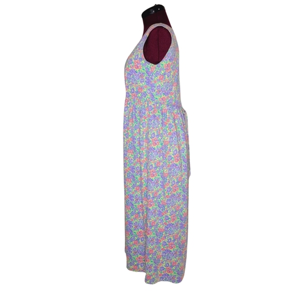 Tikal Trading Co Maxi Dress Cottagecore Floral Print 90's BOHO Coastal Modest Lg - Picture 2 of 11